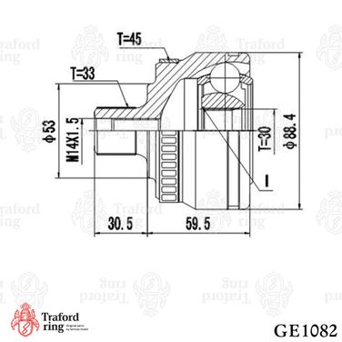 TRAFORD RING GE 1082 Шрус наружный, VW Passat B5 (96-) ABS - 3