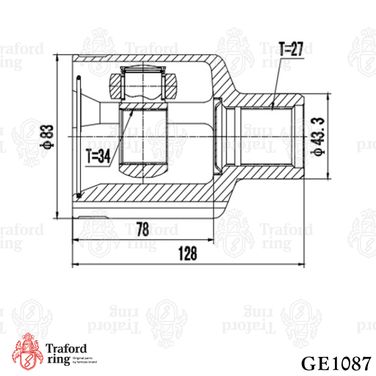 TRAFORD RING GE 1087 Шрус внутренний правый, Chevrolet Captiva (06-)/Opel Antara (06-) - 3