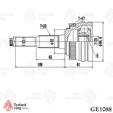 TRAFORD RING GE 1088 Шрус наружный, Daewoo Nexia (95-)/Chevrolet Lanos (97-) ABS - 3