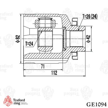 TRAFORD RING GE 1094 Шрус внутренний правый, Hyundai Tucson (04-)/Kia Sportage II (04-) 2.0i/2.0CRDi MT - 3