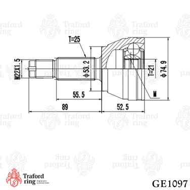 TRAFORD RING GE 1097 Шрус наружный, Ford Focus i (98-) (21 шлц.) - 3