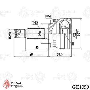 TRAFORD RING GE 1099 Шрус наружный, Kia Cerato (04-) 1.6i ABS - 3