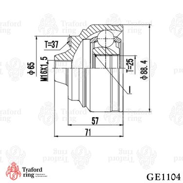 TRAFORD RING GE 1104 Шрус наружный, BMW 5 (f10) (09-) - 3