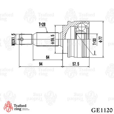 TRAFORD RING GE 1120 Шрус наружный, Mitsubishi Lancer x (07-) 1.5i - 3