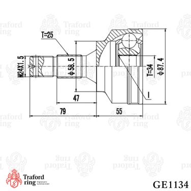 TRAFORD RING GE 1134 Шрус наружный, Peugeot 307 (01-) 1.6i - 3