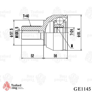 TRAFORD RING GE 1145 Шрус наружный, Ford Mondeo IV (07-) 1.6Ti - 3