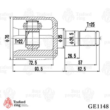 TRAFORD RING GE 1148 Шрус внутренний, Kia Cerato (04-) 1.6i AT - 3