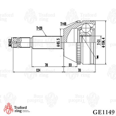 TRAFORD RING GE 1149 Шрус наружный, Ford Transit Tourneo (06-) 2.2TDCi ABS (31 шлц.) - 3