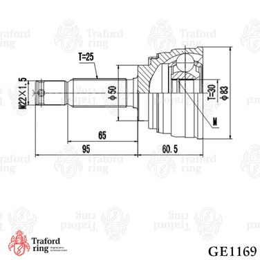 TRAFORD RING GE 1169 Шрус наружный, Hyundai Elantra XD (00-) 1.6i AT - 3