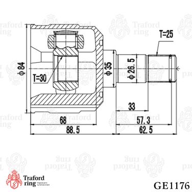 TRAFORD RING GE 1176 Шрус внутренний, Hyundai Elantra XD (00-) 1.6i AT - 3