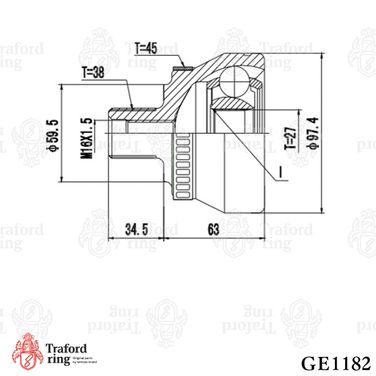TRAFORD RING GE 1182 Шрус наружный, Skoda Superb (01-) - 3