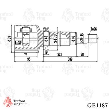 TRAFORD RING GE 1187 Шрус внутренний правый, Ford S-Max (06-) - 3