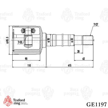 TRAFORD RING GE 1197 Шрус внутренний правый, Nissan X-Trail T31 (07-) AT - 3