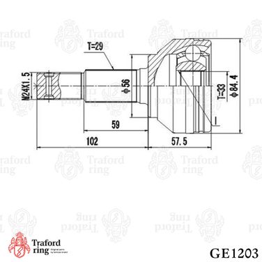 TRAFORD RING GE 1203 Шрус наружный, Nissan Qashqai (06-) 1.6i 2WD - 3