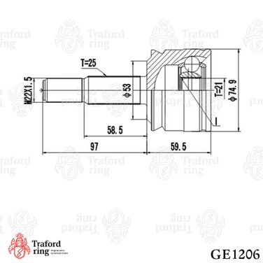 TRAFORD RING GE 1206 Шрус наружный, Mitsubishi Colt (04-) MT - 3