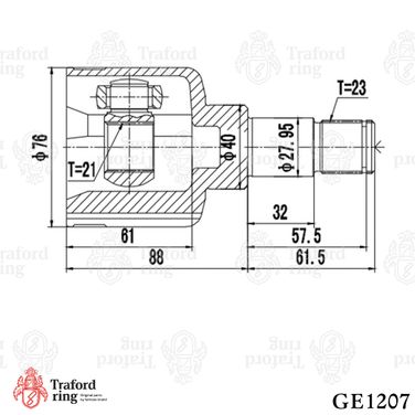 TRAFORD RING GE 1207 Шрус внутренний левый, Ford Focus i (98-) 1.6i MT - 3