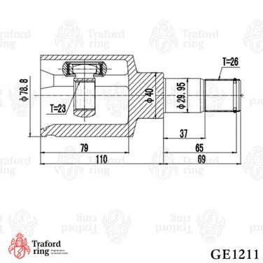 TRAFORD RING GE 1211 Шрус внутренний левый, Ford Focus II (05-) 2.0i AT - 3