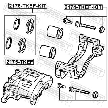 Febest 2174-TKEF-KIT Втулка направляющая суппорта тормозного переднего комплект (на одну сторону) | перед прав/лев | - 2