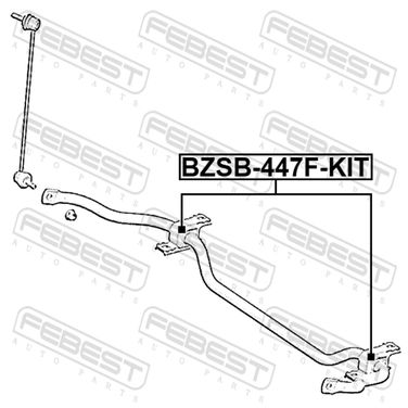 Febest BZSB-447F-KIT Втулка переднего стабилизатора комплект (на обе стороны) d26 | перед прав/лев | - 2