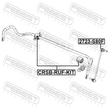 Febest CRSB-RUF-KIT Втулка переднего стабилизатора комплект (на обе стороны) d26.5 | перед прав/лев | - 2