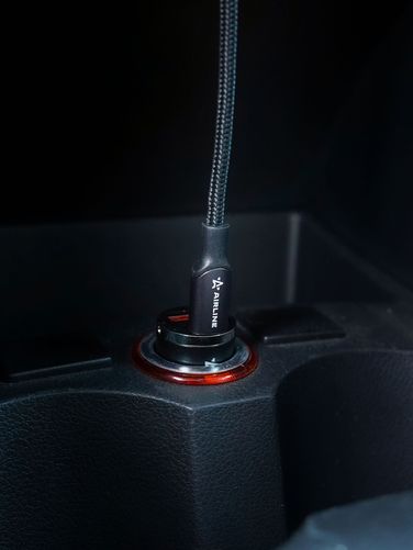 AIRLINE ACH-M-32 Кабель type c - microusb 1м, с поворот. коннектором, черный нейлоновый - 6