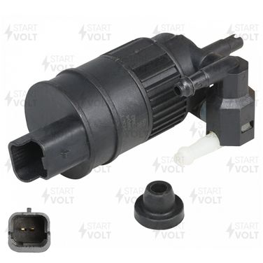 STARTVOLT SWP 0904 Насос омывателя для автомобилей Renault Clio Symbol (00-)/Kangoo (97-) (с омыв.) | зад | - 2