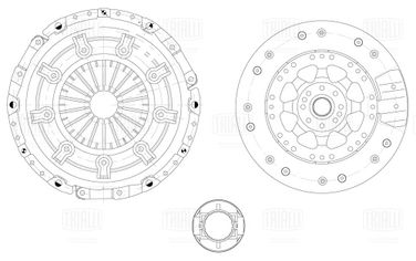 Trialli FR 1810 Комплект сцепления в сборе для автомобилей VW Passat b5.5 (00-) 1.9d (awx/atj) с муфтой - 3