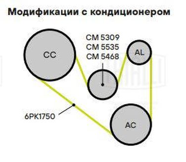 Trialli CM 5468 Натяжитель приводного ремня (без ролика) для автомобилей Skoda Fabia (99-) 1.0i/1.4i - 1