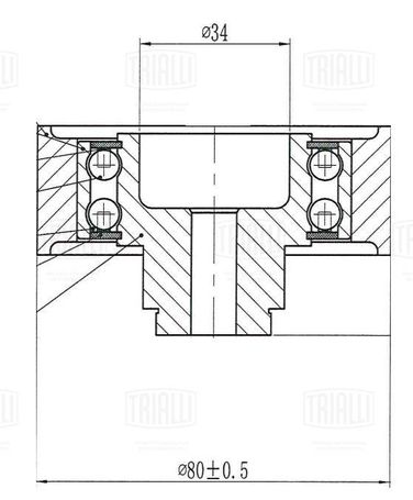 Trialli CM 6195 Ролик ГРМ для автомобилей VW Crafter (06-) 1.9d/2.5d (опорный) - 1