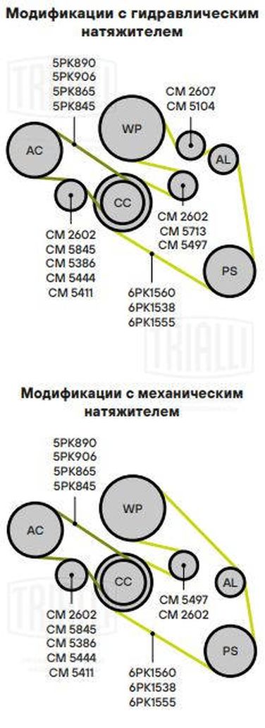 Trialli CM 5497 Натяжитель ремня навесного оборудования - 3