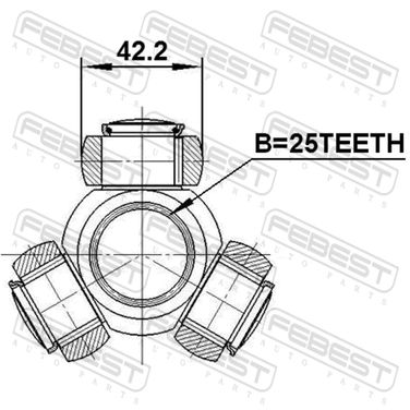 Febest 0116-ZVW30 Трипоид 25x42.2 | прав/лев | - 2