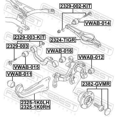 Febest 2329-003-KIT Болт с эксцентриком ремкомплект | прав/лев | - 2