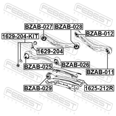 Febest 1629-204-KIT Болт с эксцентриком | прав/лев | - 2