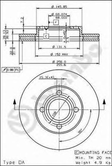 Brembo 09.5033.10 Диск тормозной Standard | перед | - 1