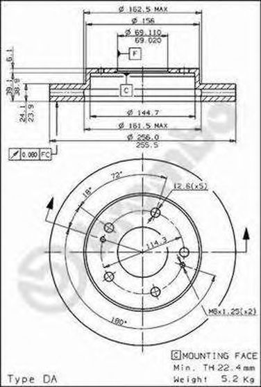 Brembo 09.5640.20 Диск тормозной Standard | перед | - 1