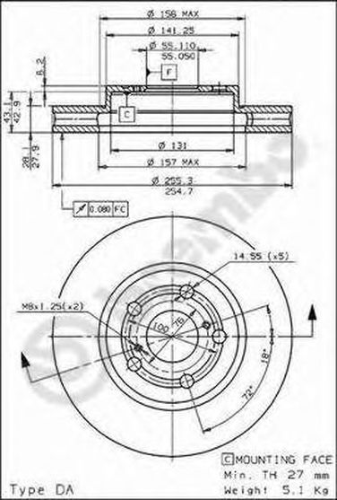 Brembo 09.6742.10 Диск тормозной Standard | перед | - 1