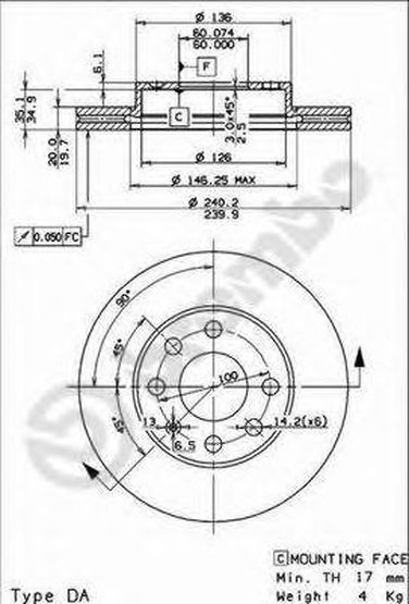Brembo 09.8635.10 Диск тормозной Standard | перед | - 1