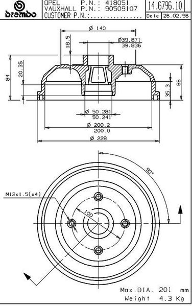 Brembo 14.6796.10 Барабан тормозной  - 2