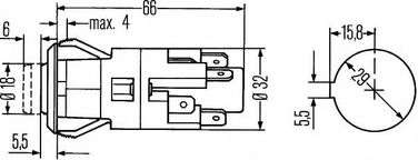 Hella 6HF 001 579-157 Включатель аварийной сигнализации - 3