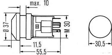 Hella 6HF 003 916-107 Включатель аварийной сигнализации - 2