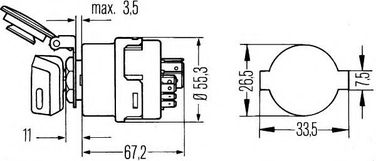 Hella 6JB 003 959-001 Выключатель зажигания и стартера - 2