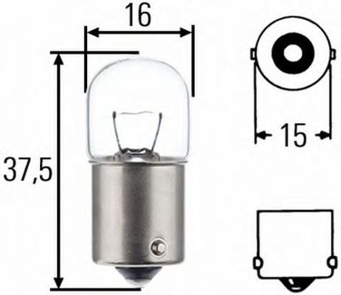 Hella 8GA 002 071-241 Автолампа R5W 24V BA15s 8ga002071-241 - 1