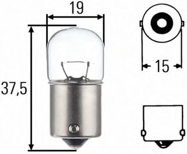 Hella 8GA 002 071-271 Автолампа r10w 24V BA15s Heavy Duty Expert - 1