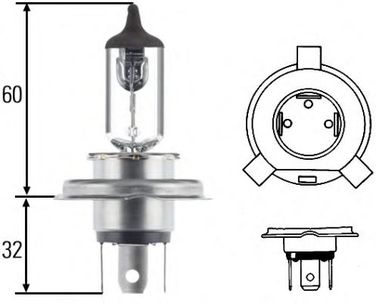 Hella 8GJ 002 525-131 Автолампа H4 12V 60/55w /hrus P43 - 1