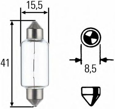 Hella 8GM 002 091-251 Лампочка c10w - 1