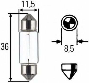 Hella 8GM 002 092-241 Лампочка C5W HCV - 1