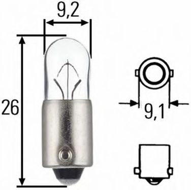 Hella 8GP 002 067-241 Автолампа T4W 24V BA9s Heavy Duty Expert - 1