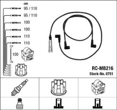 NGK 0751 Комплект высоковольтных проводов - 1