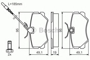 Bosch 0 986 492 090 Колодки тормозные дисковые | перед | - 1