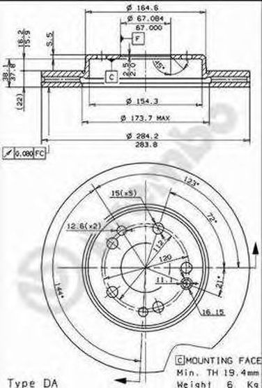 Brembo 09.4869.34 Диск тормозной Standard | перед | - 1